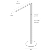 Lady 7 floor lamp, LED, technical drawing, specifications, Koncept