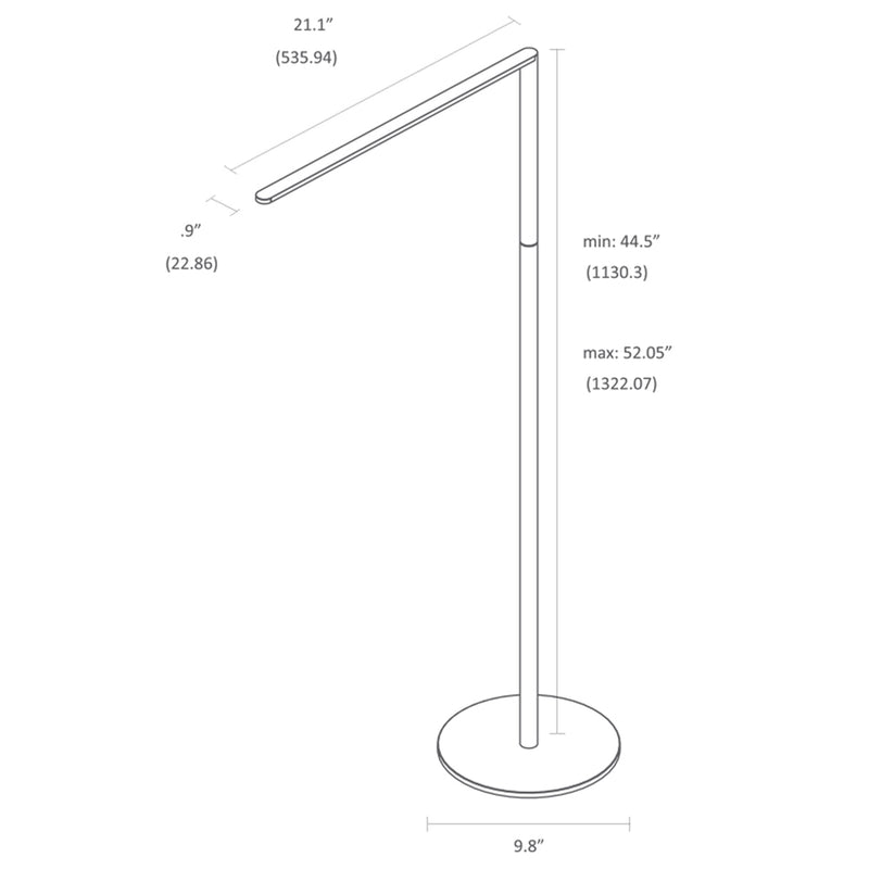 Lady 7 floor lamp, LED, technical drawing, specifications, Koncept