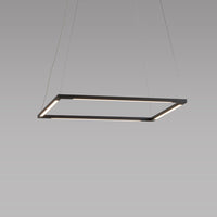z-bar square pendant, matte black, 16", LED, Koncept Lighting