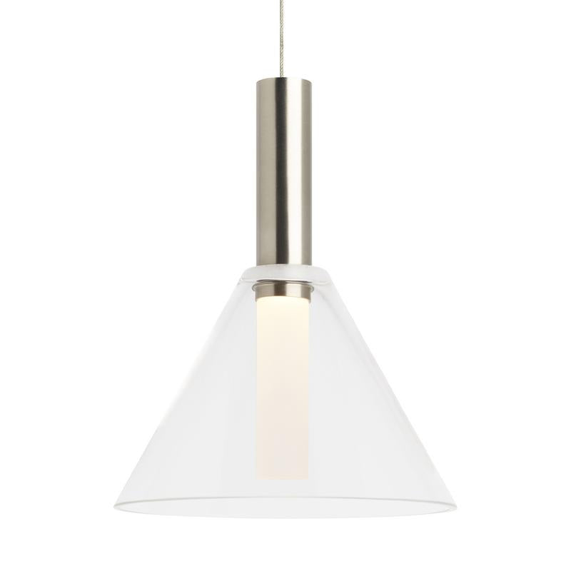 Mezz pendant satin nickel finish with clear glass from tech lighting