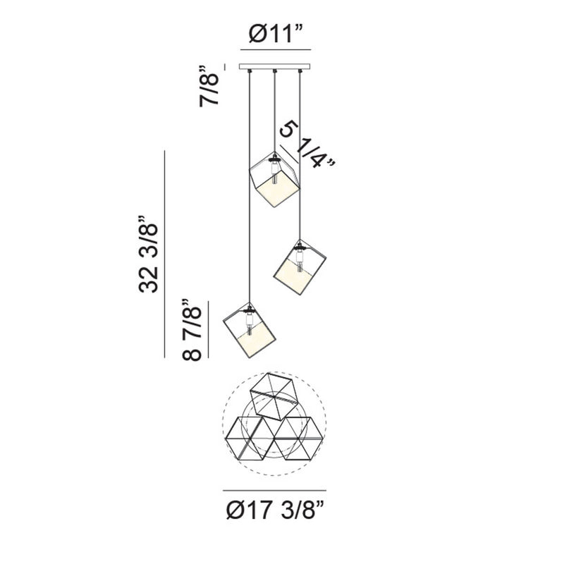 Cube 32 3/8"H Ceiling Light Pendant