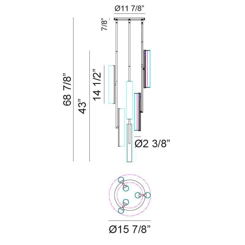 Axis 43"H Ceiling Light Chandelier