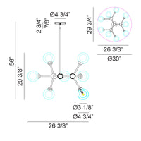 Solaris 12 x 10W LED Ceiling Light Chandelier