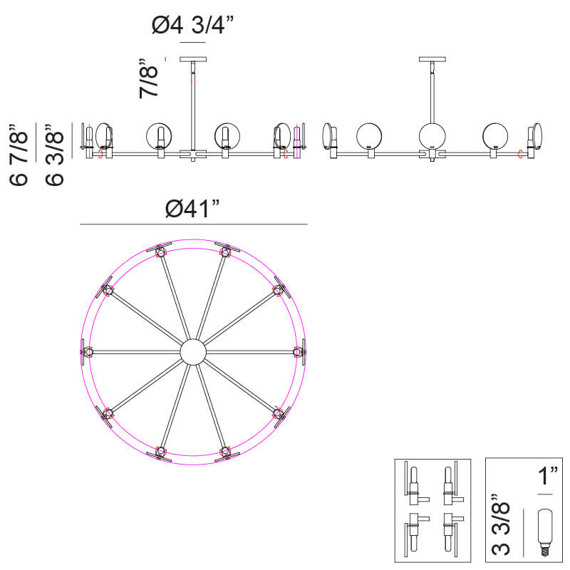 Cloudburst Ø41" Diameter Ceiling Light Chandelier