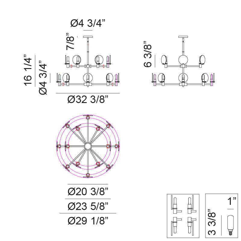Cloudburst 16 1/4"H Ceiling Light Chandelier