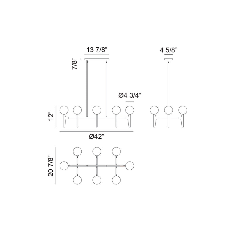 Scriben 42"L Ceiling Light Chandelier