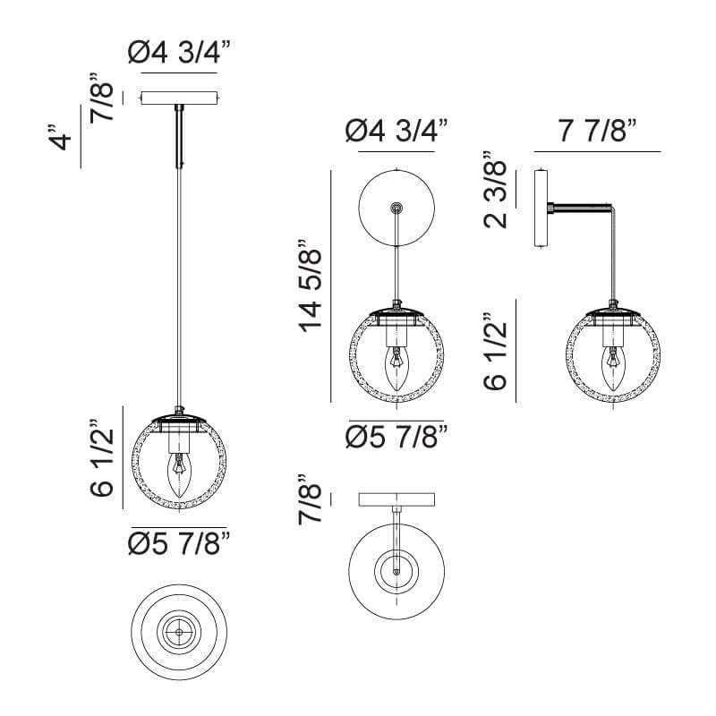Nikini 6 1/2"H Ceiling Light Pendants