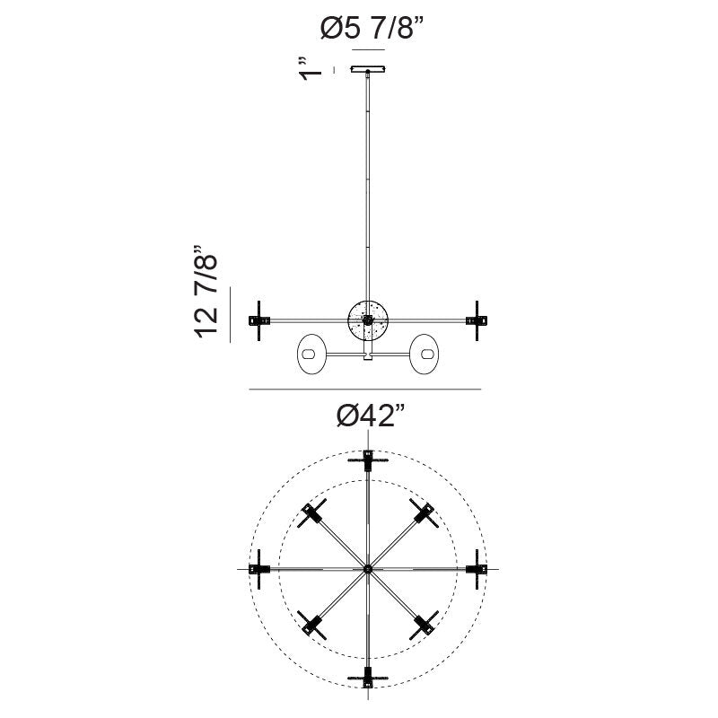 Monument 8 x 10W LED Ceiling Light Chandelier