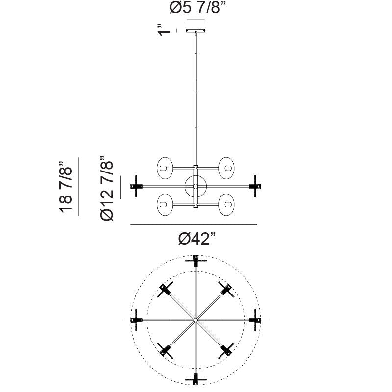 Monument 12 x 10W LED Ceiling Light Chandelier
