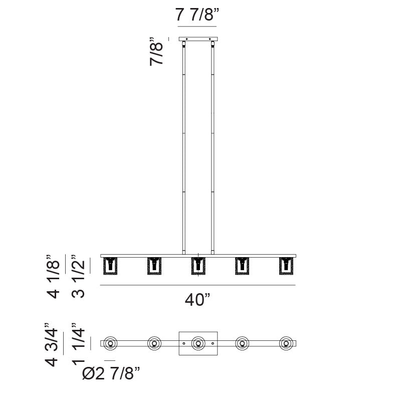 Indy 5 x 10W LED Ceiling Light Chandelier