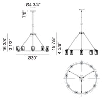 Indy 9 x 10W LED Ceiling Light Chandelier