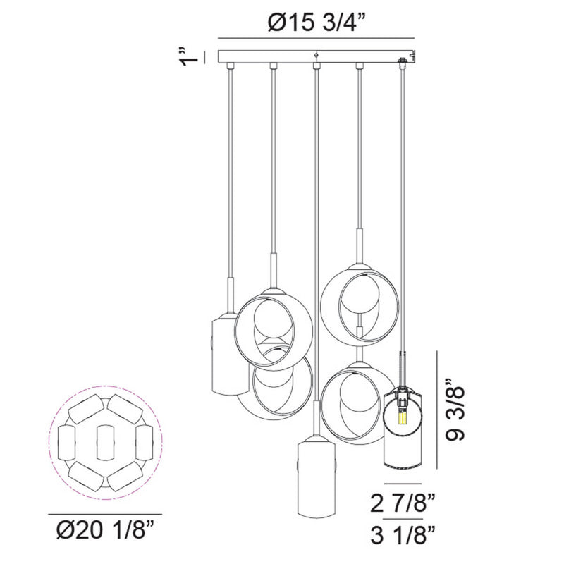 Delcia Ø20 1/8" Ceiling Light Pendant