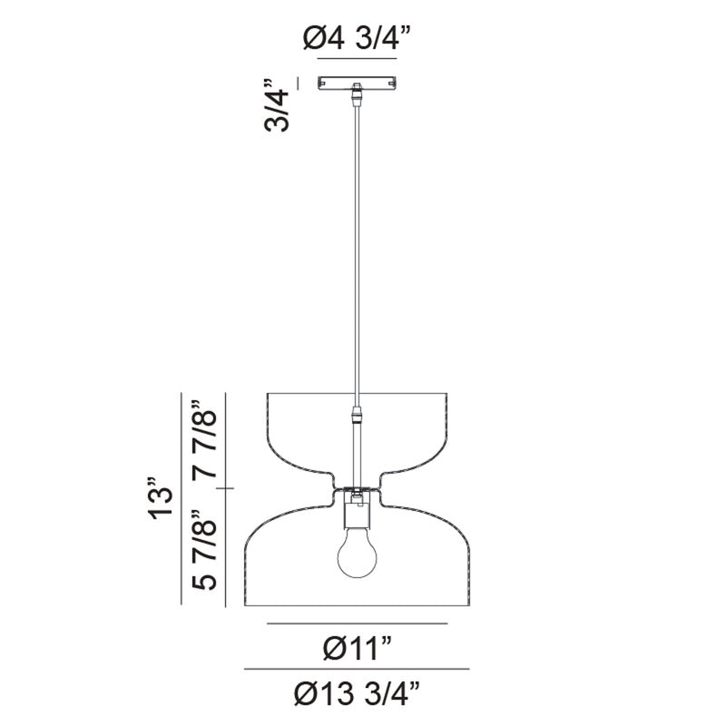 Pedestal 13"H Ceiling Light Pendant