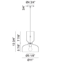 Pedestal 13 3/4"H Ceiling Light Pendant