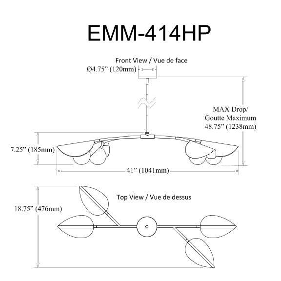 Emma Halogen Emma 4 Light Halogen Horiz Pendant – Arevco Lighting Ottawa