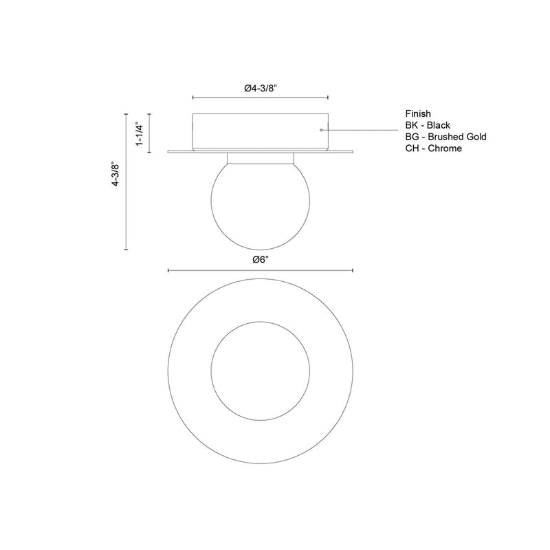 Elixir 6-in 7W Universal Voltage Flush Mount