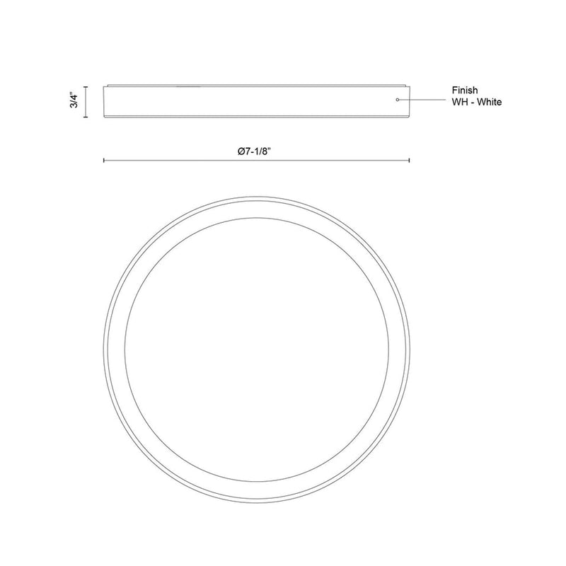 Mio with 5 Selectable Color Temperatures Flush Mount - White