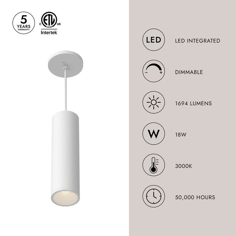 Lorna 12-in (3-in Dia.) Pendant