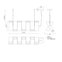 Domino 35-in Universal Voltage Linear Pendant