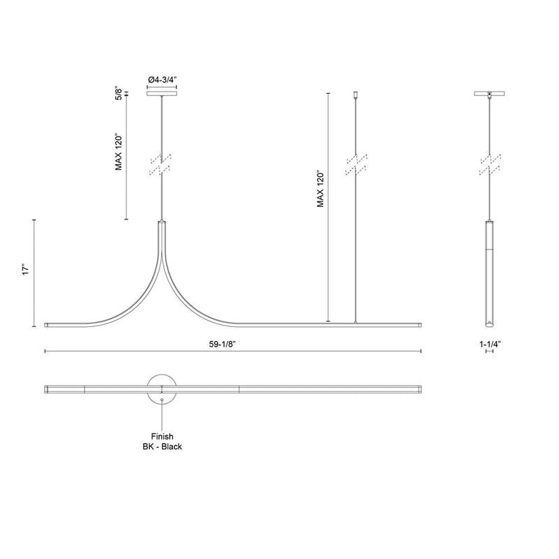 Thread 0-10 Dimming 5-ft Linear Pendant