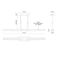Dakota 42-in Universal Voltage Linear Pendant