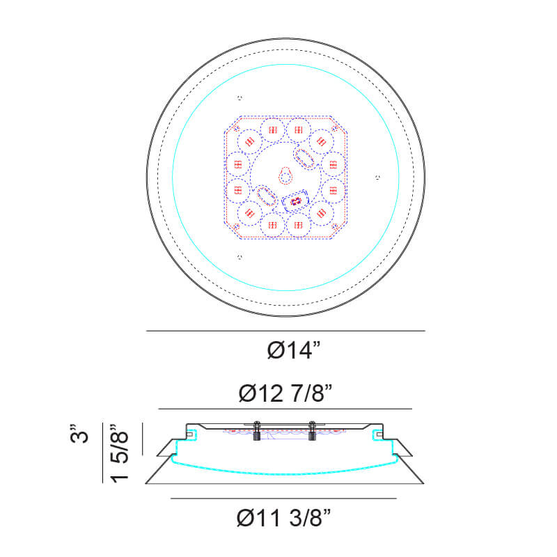 Dahlia Ø14" Ceiling Light Flush Mounts