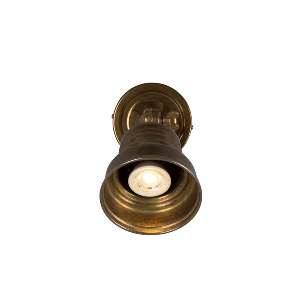 Sucre Antique Brass Industrial Spot Wall Light