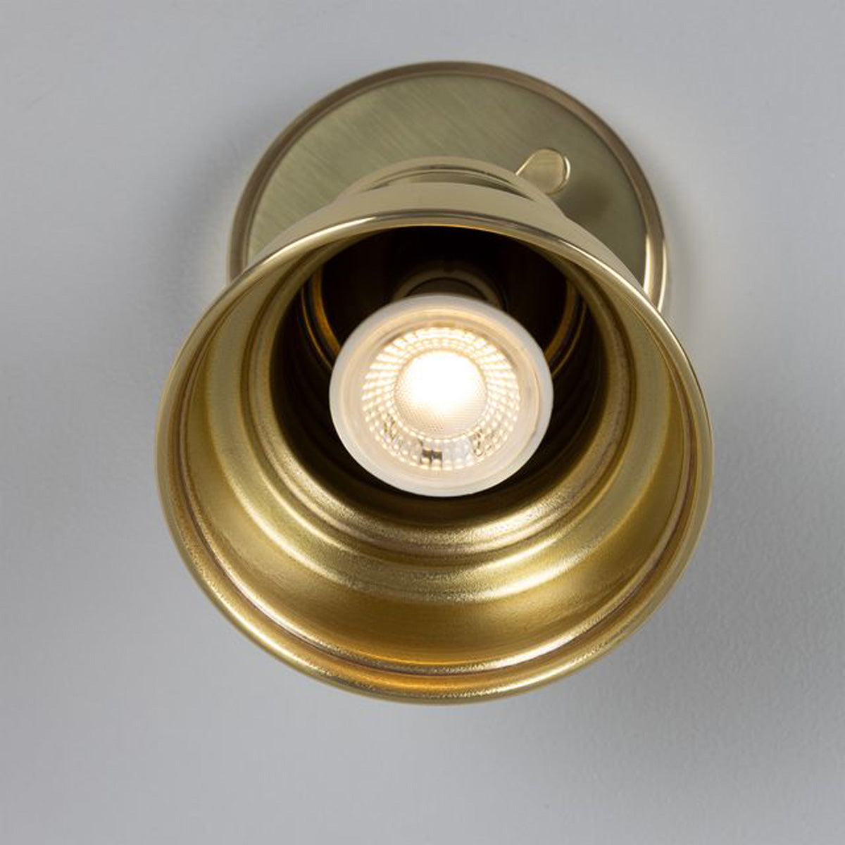 Sucre Antique Brass Industrial Spot Wall Light