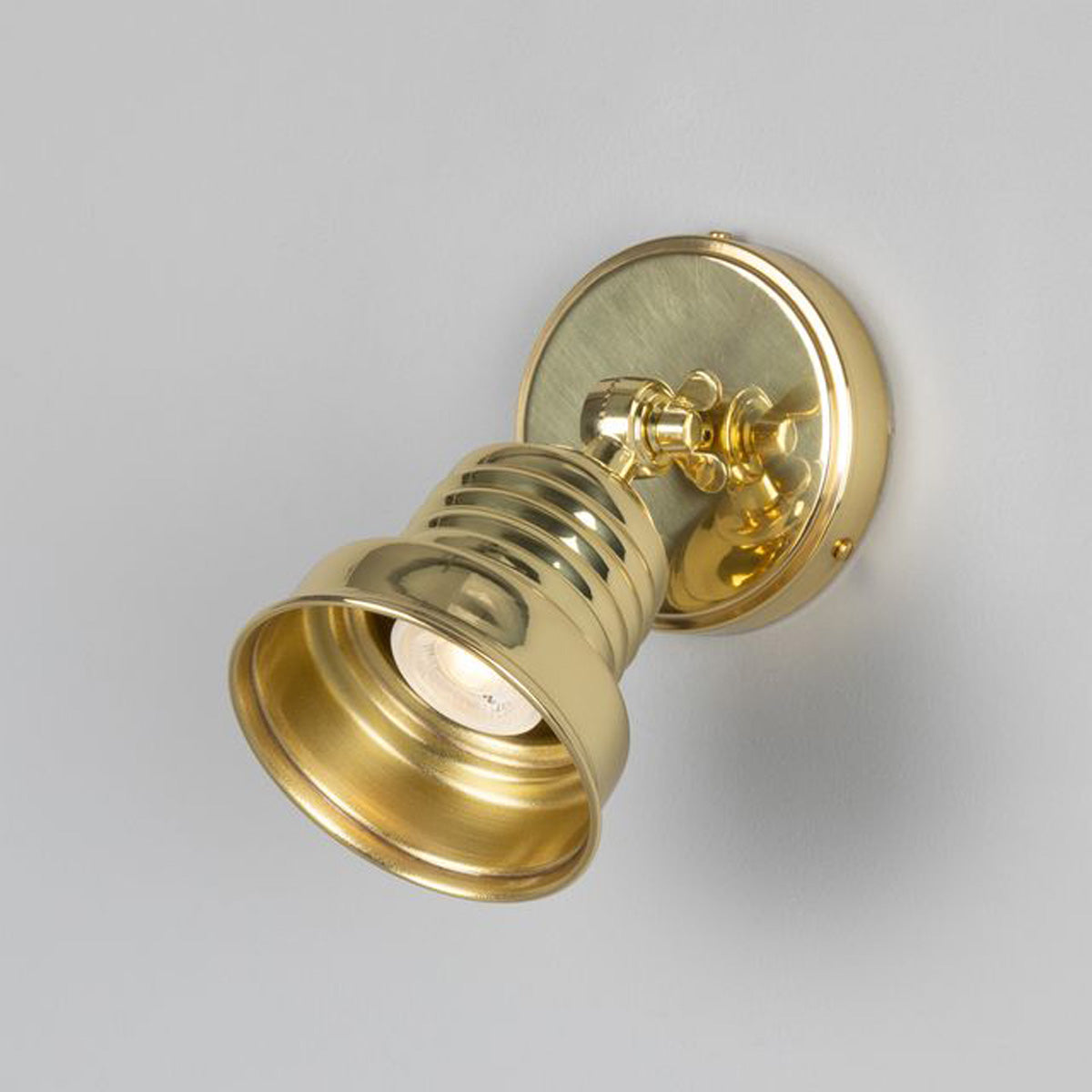 Sucre Antique Brass Industrial Spot Wall Light