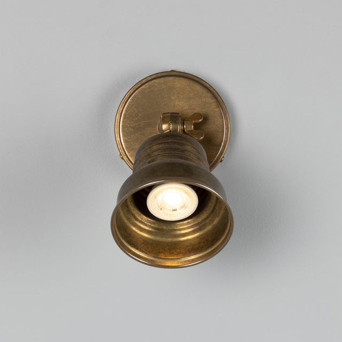 Sucre Antique Brass Industrial Spot Wall Light