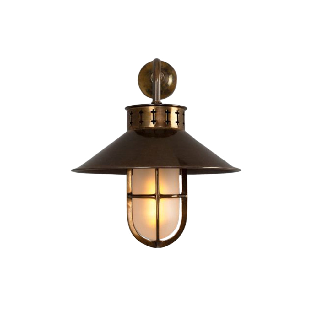 Boyd C Single Arm Wall Light Antique Brass