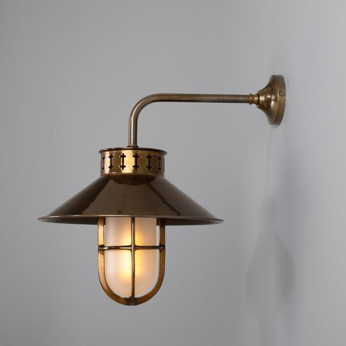 Boyd C Single Arm Wall Light Antique Brass