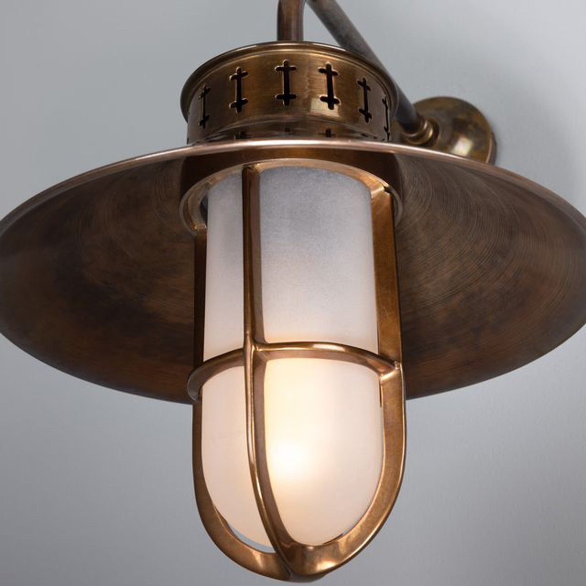 Boyd C Single Arm Wall Light Antique Brass