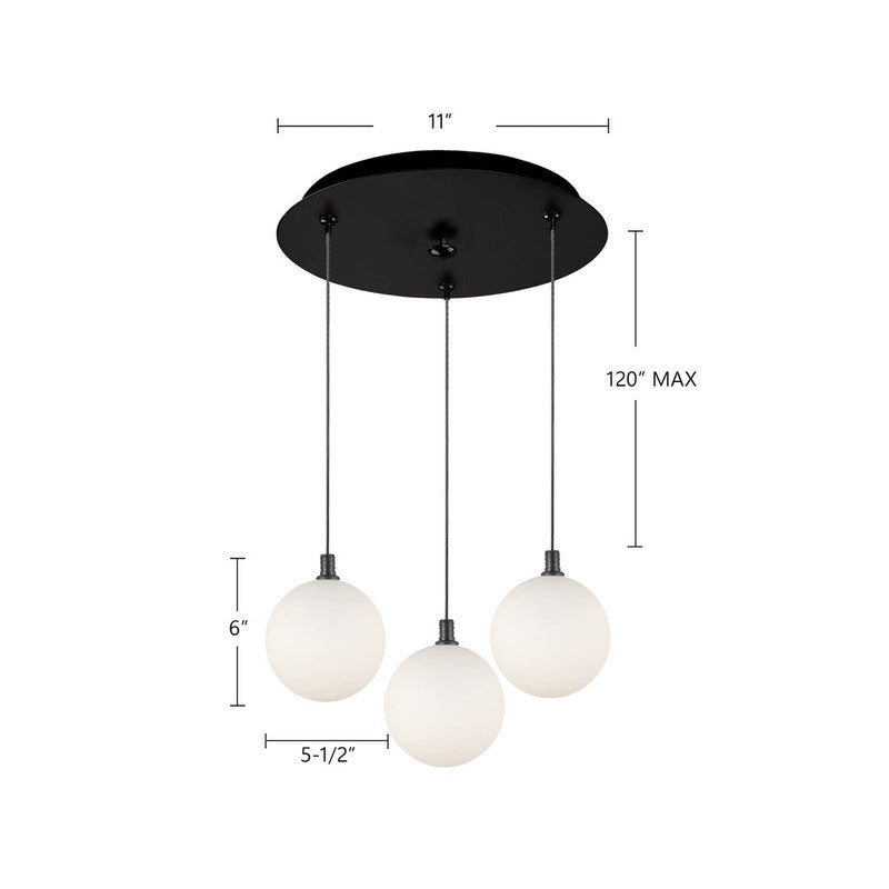 Bolla 6-in 3 Head Multi Pendant