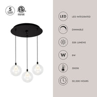 Bolla 6-in 3 Head Multi Pendant