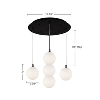 Bolla 6-in 5 Head Multi Pendant