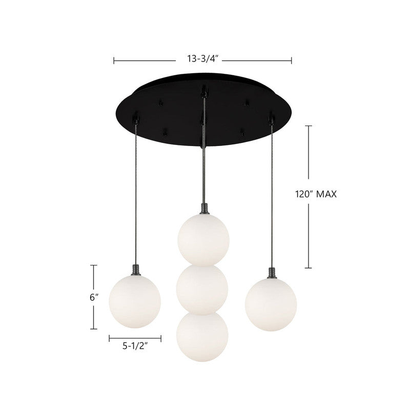 Bolla 6-in 5 Head Multi Pendant