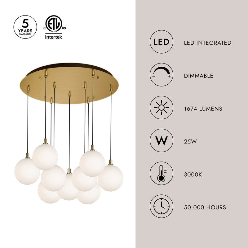 Bolla 6-in 9 Head Multi Pendant