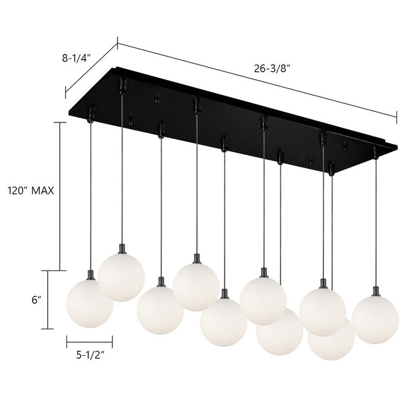 Bolla 6-in 10 Head Multi Pendant