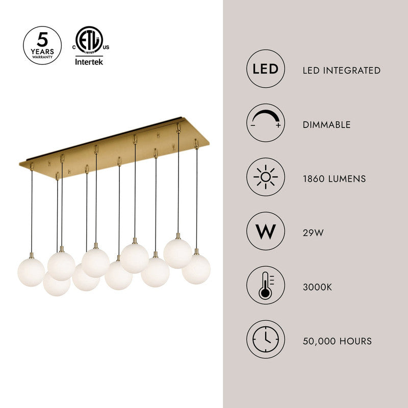 Bolla 6-in 10 Head Multi Pendant
