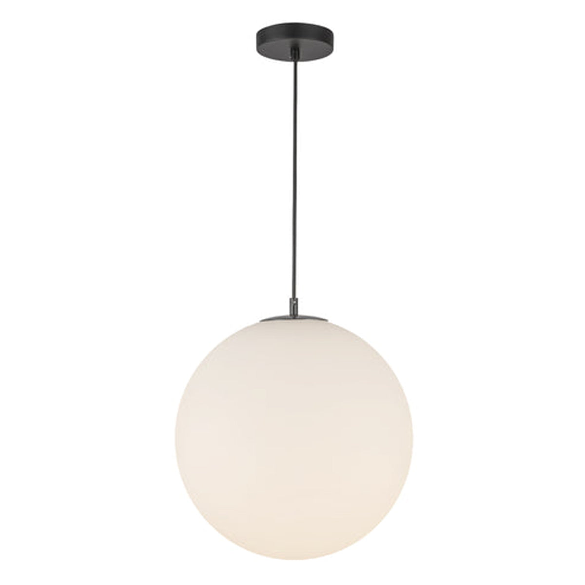 Marco 196-in Wire with Universal Voltage 5 Selectable Color Temperatures Pendant - Black/Opal Glass