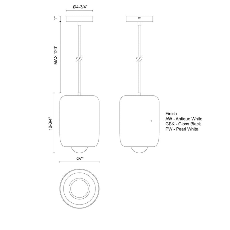 Hayden 7-in Universal Voltage Pendant