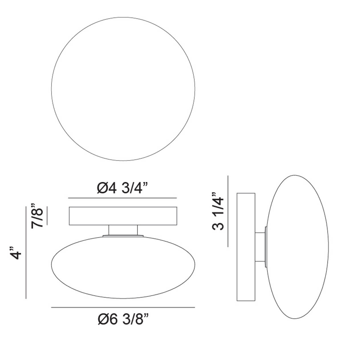 Pearlesque Ø6 3/8" Wall Vanity Light