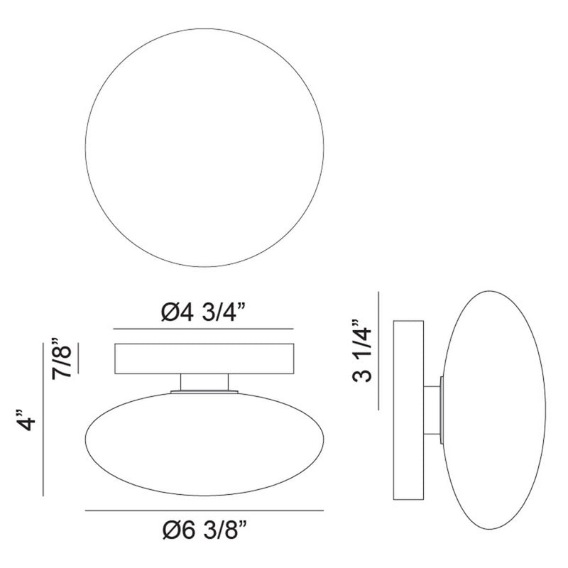 Pearlesque Ø6 3/8" Wall Vanity Light