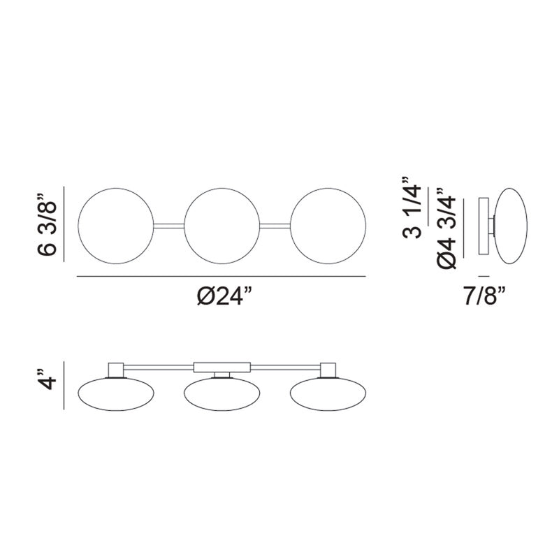 Pearlesque 24"W Wall Vanity Light