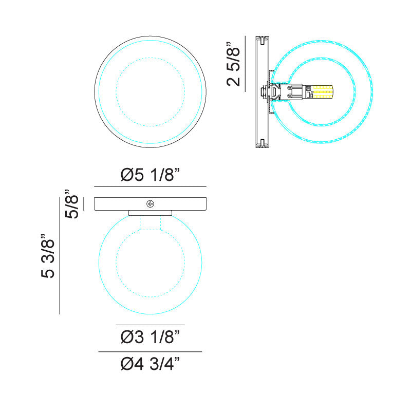 Solaris Ø5 1/8"W Wall Sconce