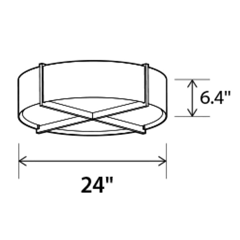 Plura 24 inch Integrated LED Flush Mount with p1 Driver