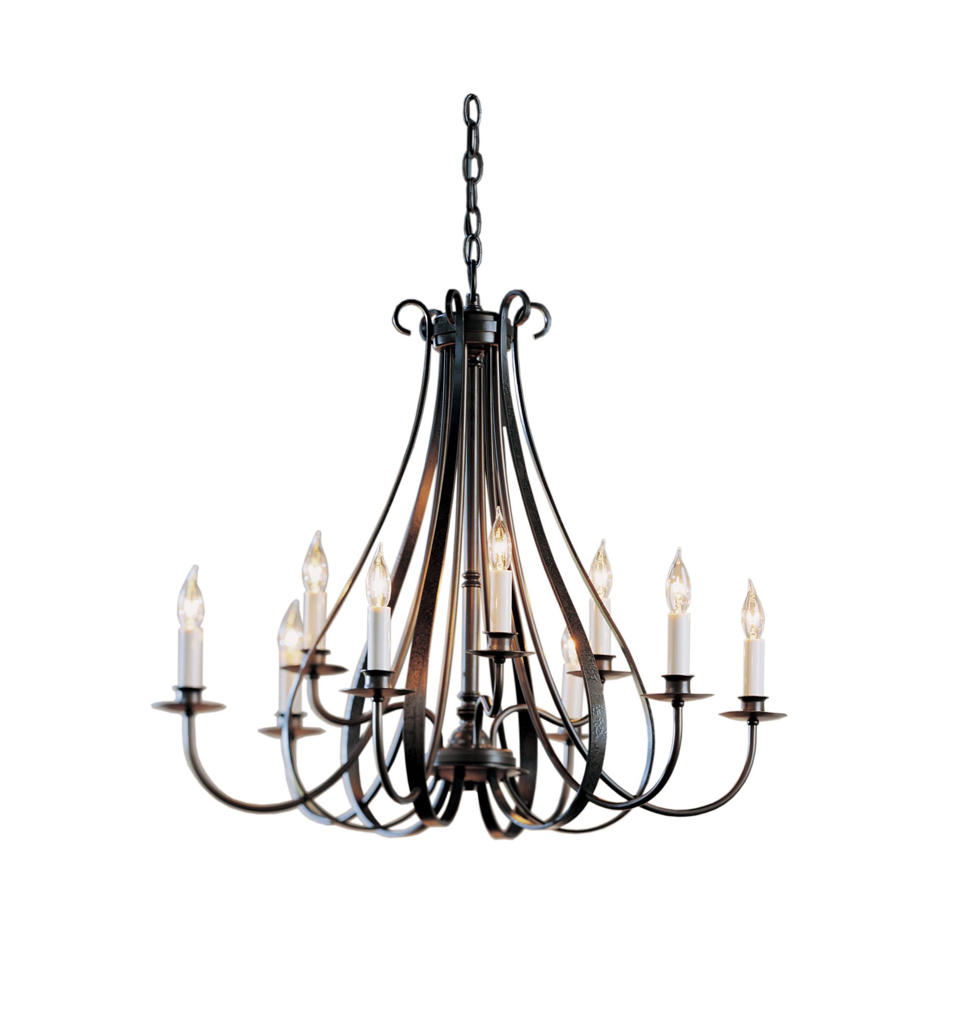 Sweeping Taper 9 Arm Candle Chandelier