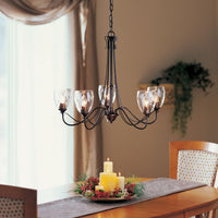 Trellis 5 Arm Chandelier with Water Glass