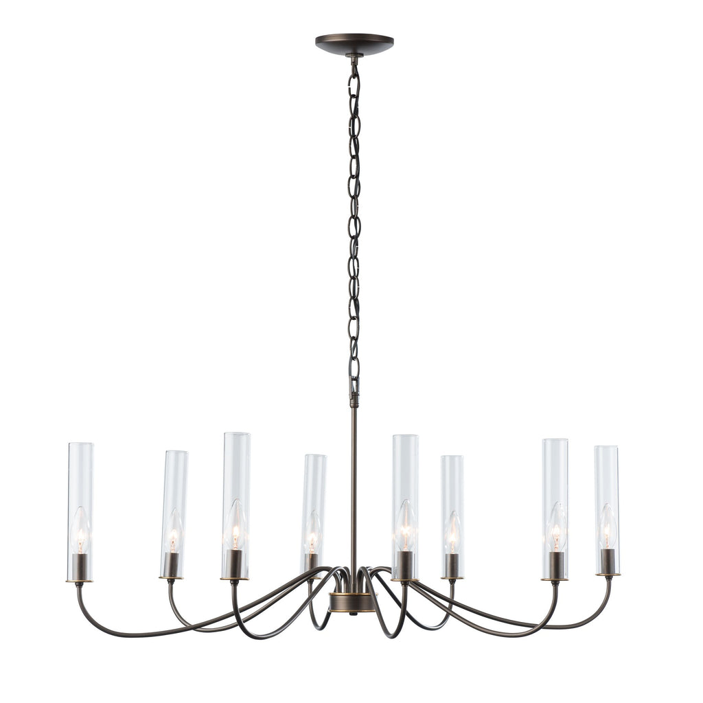 Grace 8 Arm Chandelier in Dark Smoke from Synchronicity by Hubbardton Forge